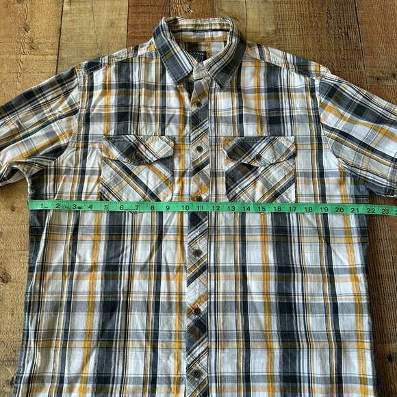 Mens Kuhl SunceL Plaid Short Sleeve Button-Up Shirt M Cotton/Tencel Blend - Picture 2 of 5